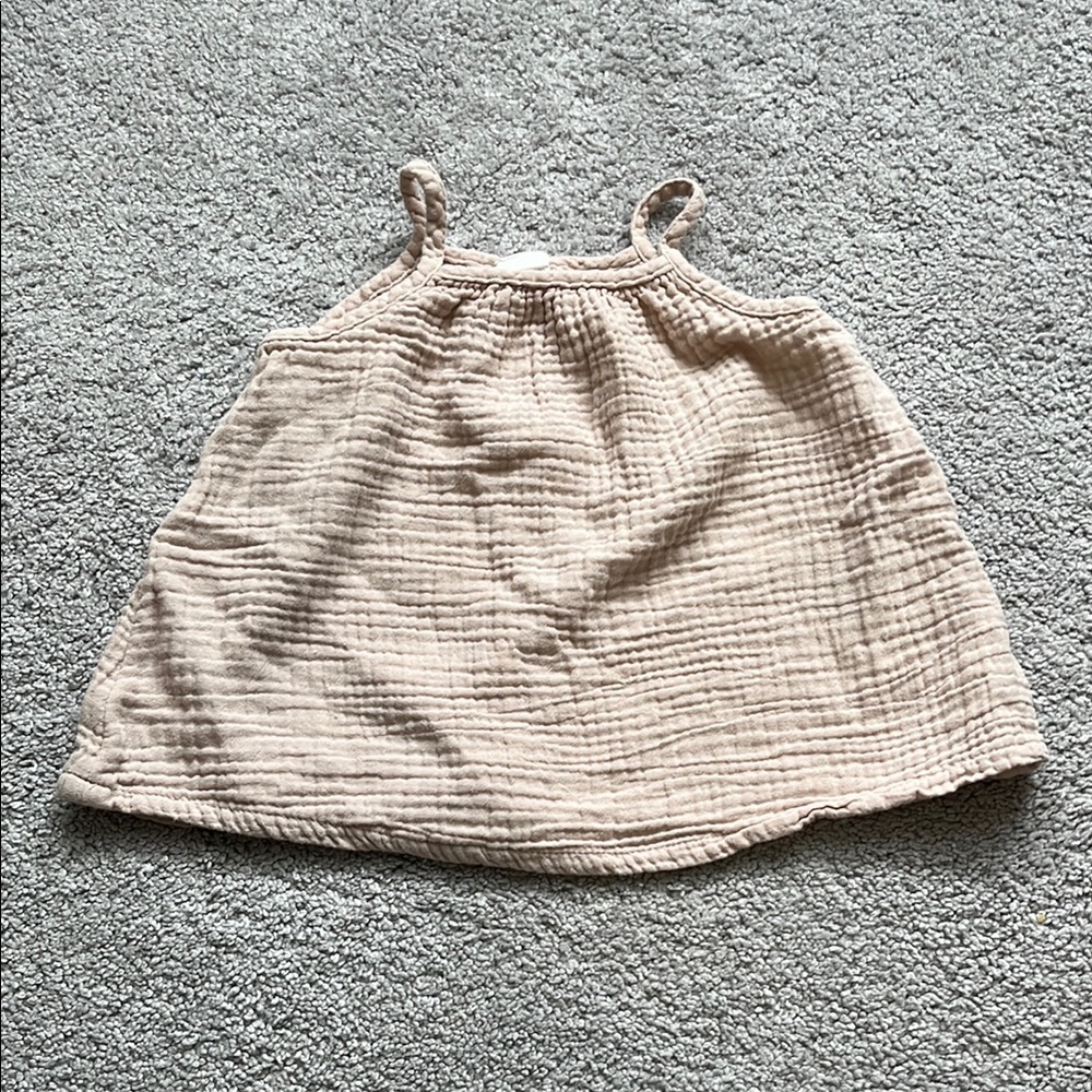 Beige Organic Cotton Baby Tank Too 12-18m